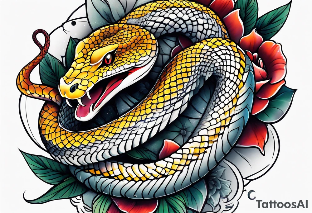 Half sleeve snake tattoo idea