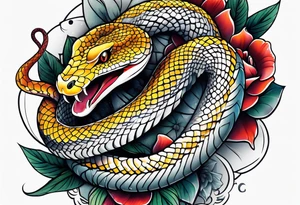 Half sleeve snake tattoo idea