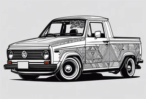 Volkswagen pickup gambar garuda, ada font "APT garage Malang" tattoo idea