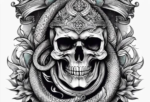 Cross and serpent tattoo idea