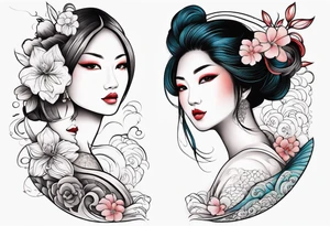 Mom son & daughter 1/2 sleeve tattoo idea