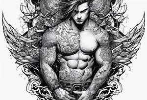 extreme fragmented detangled pain arm tattoo idea