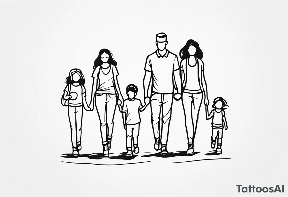 Unbreakable bond, family of five tattoo idea