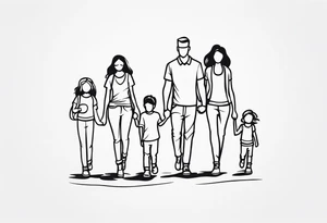 Unbreakable bond, family of five tattoo idea