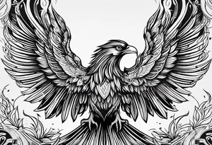 phoenix engraving tattoo idea