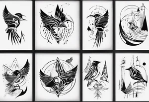 goddess mountains birds tattoo idea