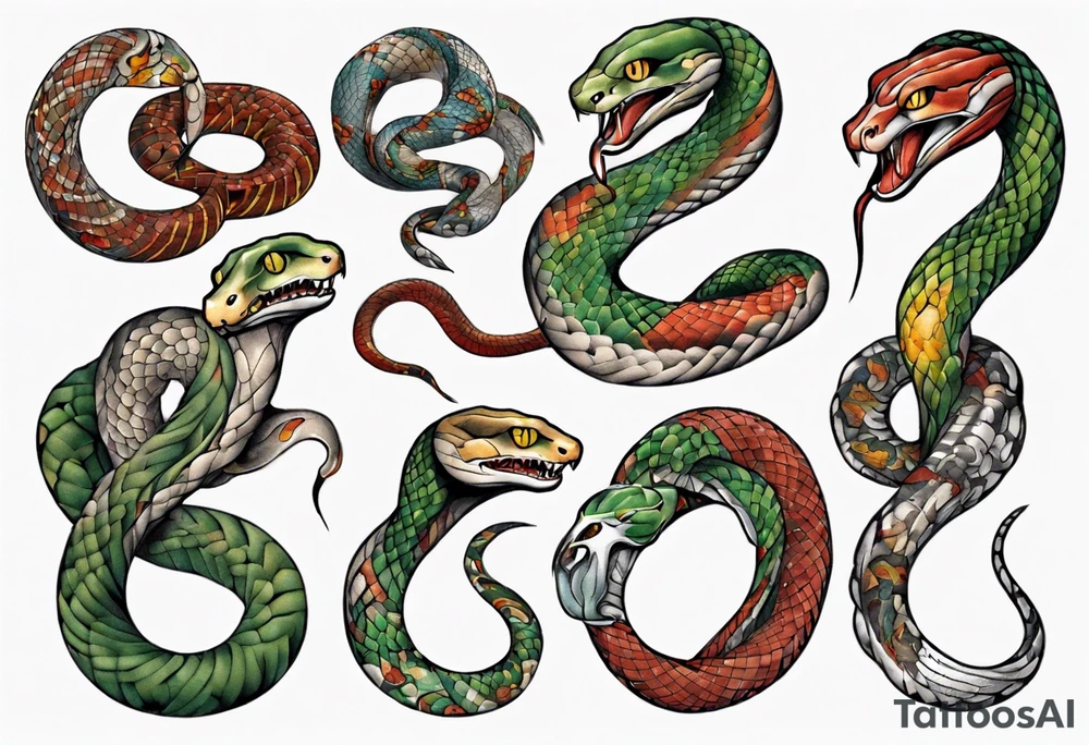 Snake covered in moses tattoo idea