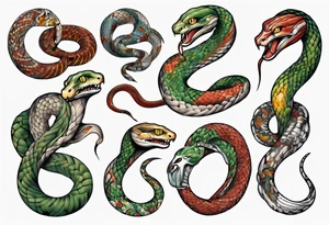 Snake covered in moses tattoo idea