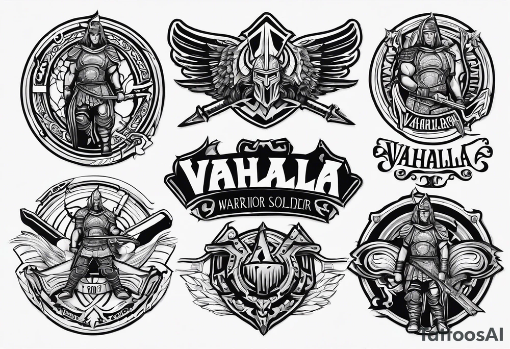 Valhalla  warrior soldier tattoo idea