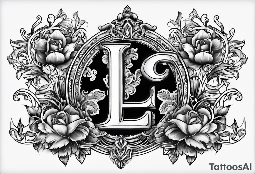 Letter L and C with Dogpaw tattoo idea