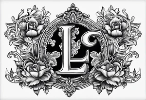 Letter L and C with Dogpaw tattoo idea