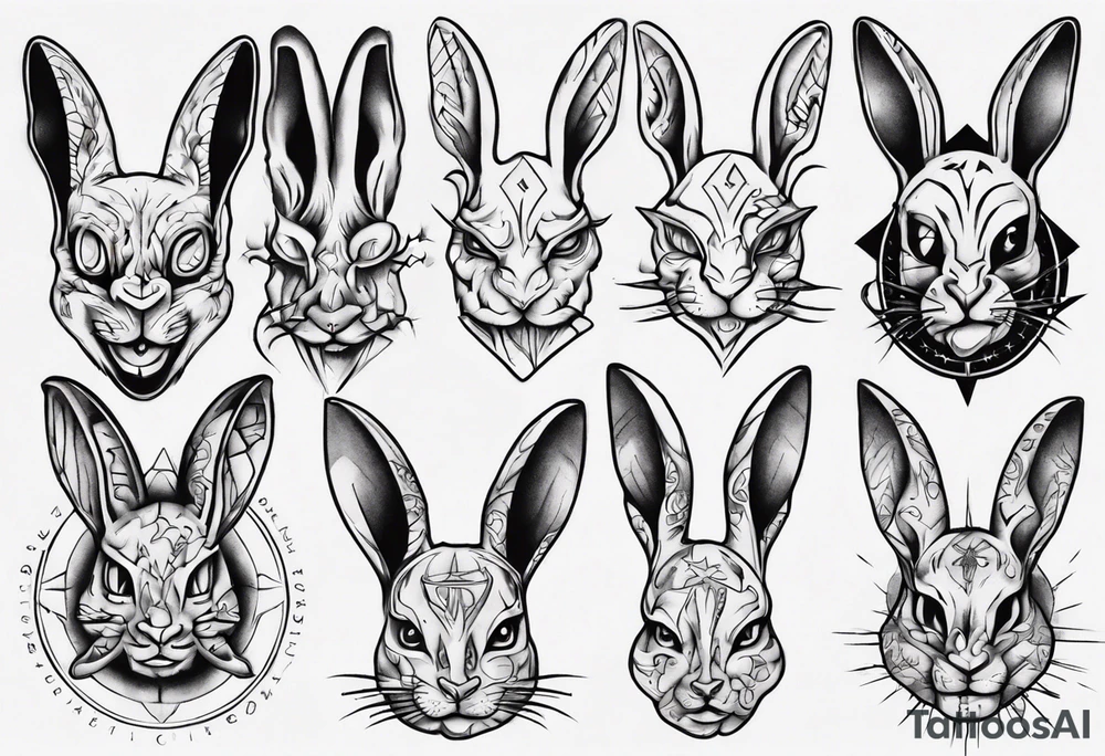 satanic rabbit tattoo idea