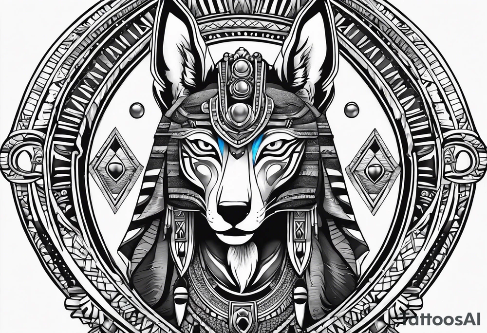 Egyptian style with anubis tattoo idea