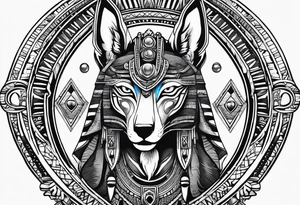 Egyptian style with anubis tattoo idea