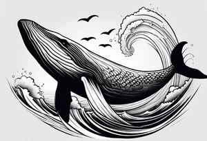 Hawaiian breaching whale tattoo idea