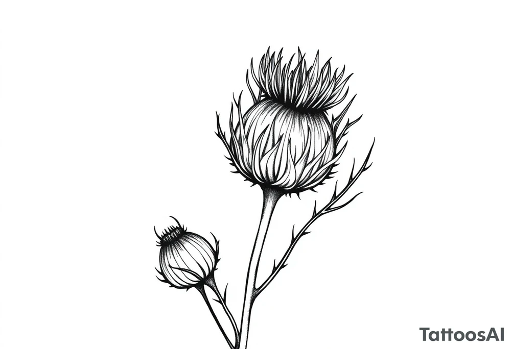 thistle minimalist tattoo idea