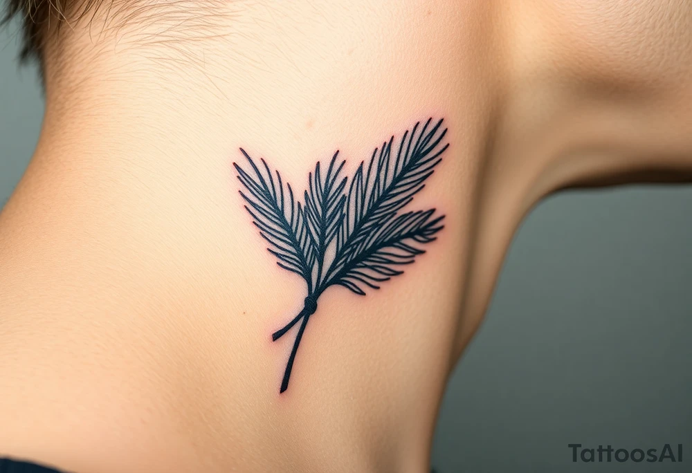 large woven palm leaves tattoo idea