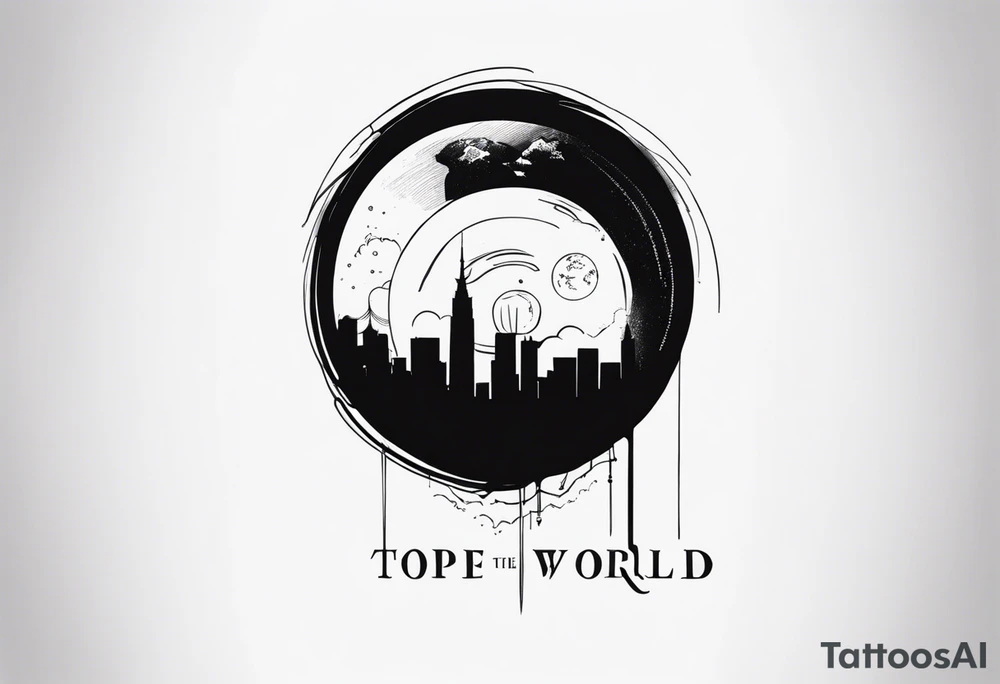 words that say on top of the world looking over the edge tattoo idea