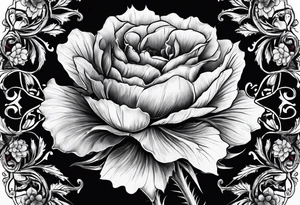 Scottish thistle, 4 leaf clover, english rose tattoo idea