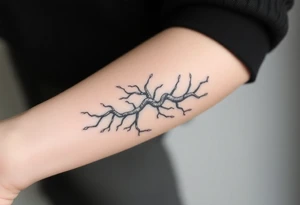wide System of pipes that transitions and transforms outwards of sides and end into thick, widespread 
veins of forearm tattoo idea