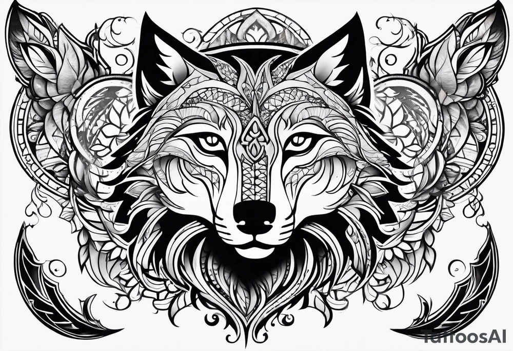 strength, pisces, small, nuanced, wolf, cute tattoo idea