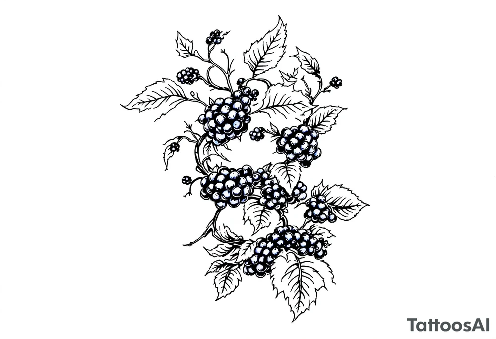 American traditional blackberry vine to wrap around an arm tattoo idea