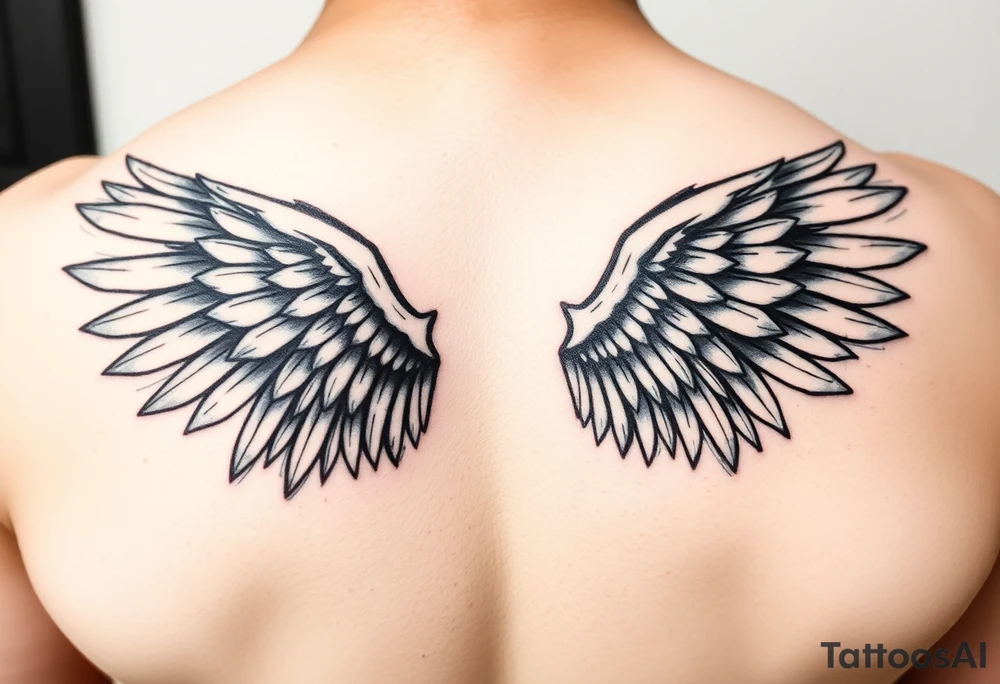 Retracted wings tattoo idea