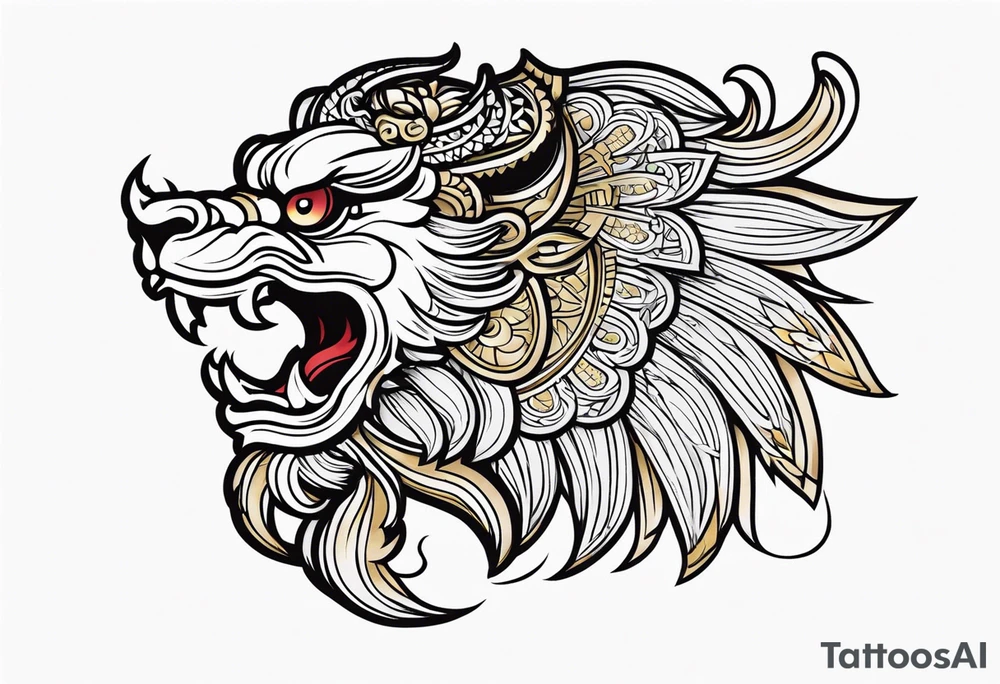 Balanise Barong side view tattoo idea