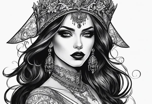 Gothic vampire lady tattoo idea