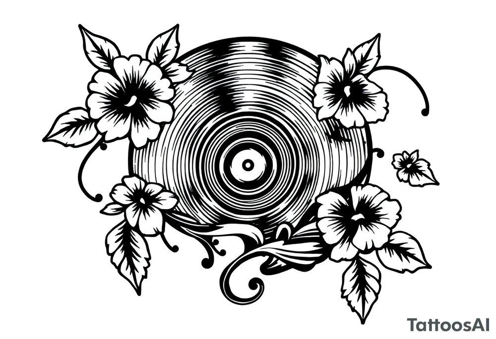 vinyl record tattoo idea