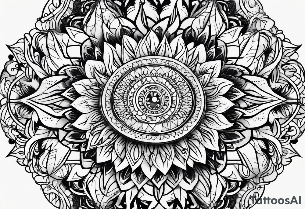 Mandala feather tattoo idea
