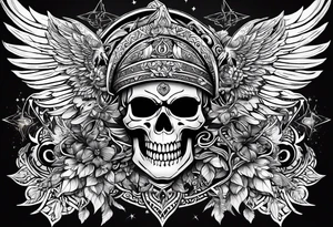 kali, goddess pirate, pachamama, valkrye, warrior, skull, lotus azul, wing, eagle, zenza resonance, stars tattoo idea