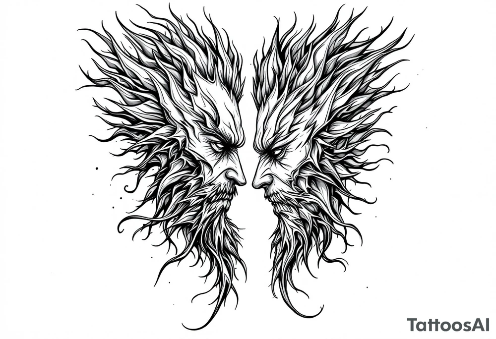 a symbol of dual personality tattoo idea
