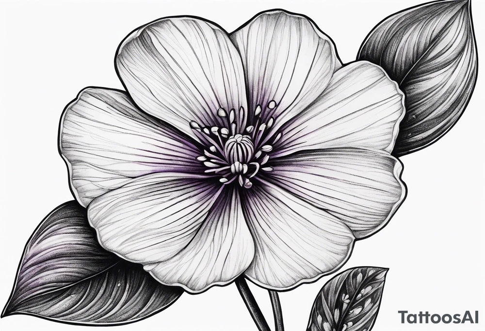 Small violet flower with a stem tattoo idea