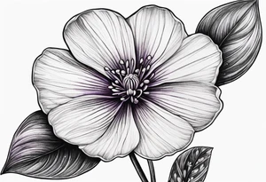 Small violet flower with a stem tattoo idea