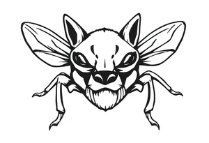 husky bug weird tattoo idea