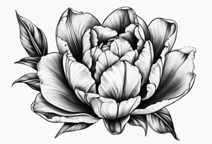Classic Tulip flower with music note on the stem tattoo idea