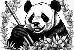 Panda fumando cigarro tattoo idea