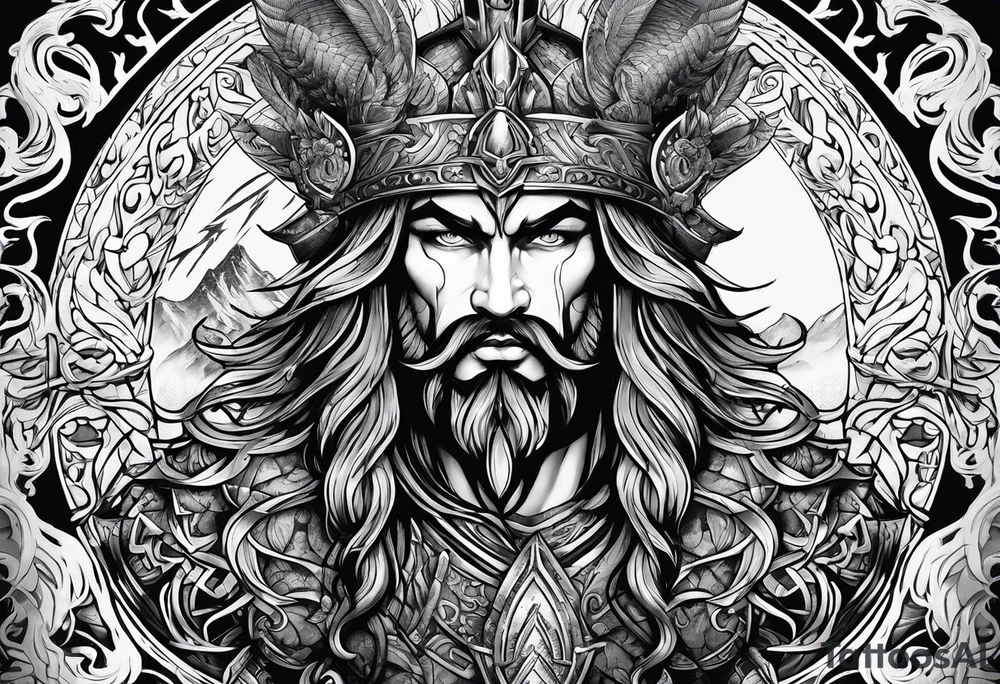 Valhalla mythological tattoo idea