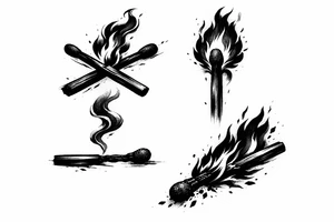 burning matchsticks tattoo tattoo idea
