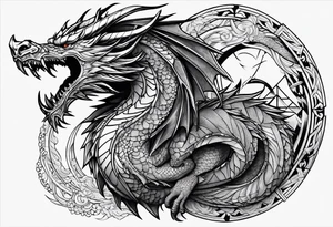 Valhalla dragon tattoo idea