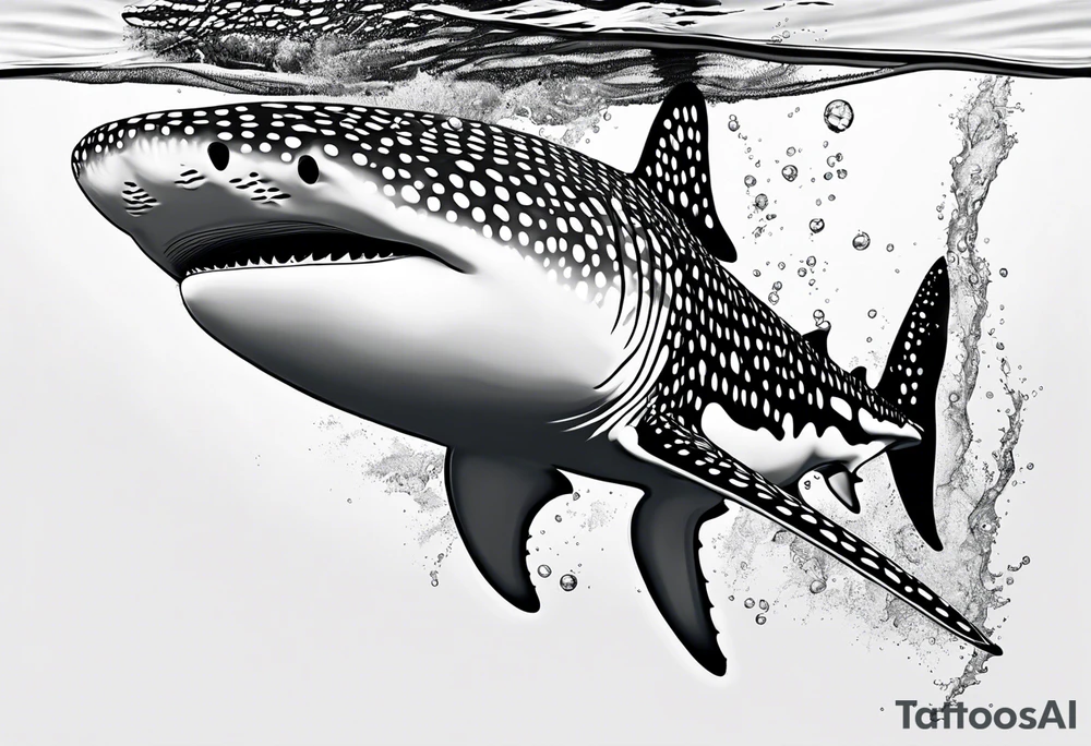 whale shark with cool texture pattern top view tattoo idea