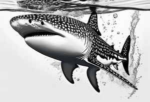 whale shark with cool texture pattern top view tattoo idea