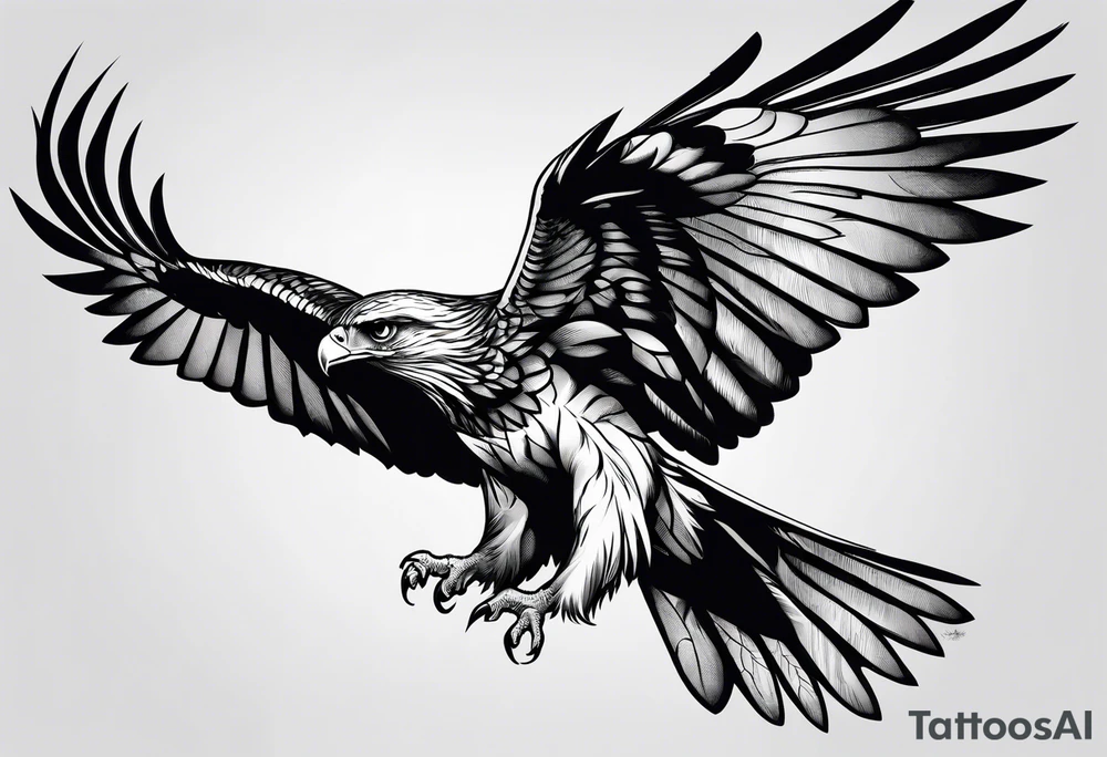 Hawk tree tattoo idea