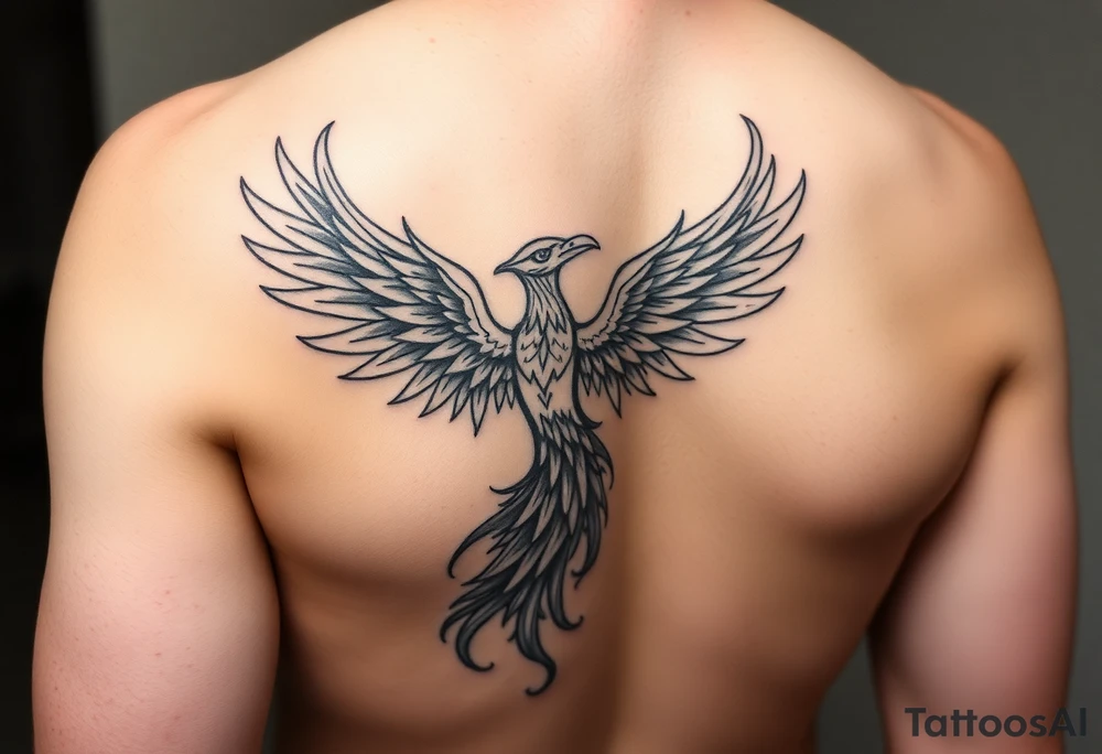 I want a tattoo of a phoenix
 on my calf that goes around the whole leg tattoo idea