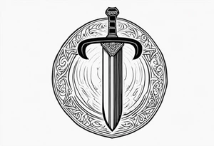 Valhalla shield sword 
axe steps tattoo idea