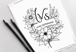 November flower and July flower with the words 
Love is togetherness tattoo idea