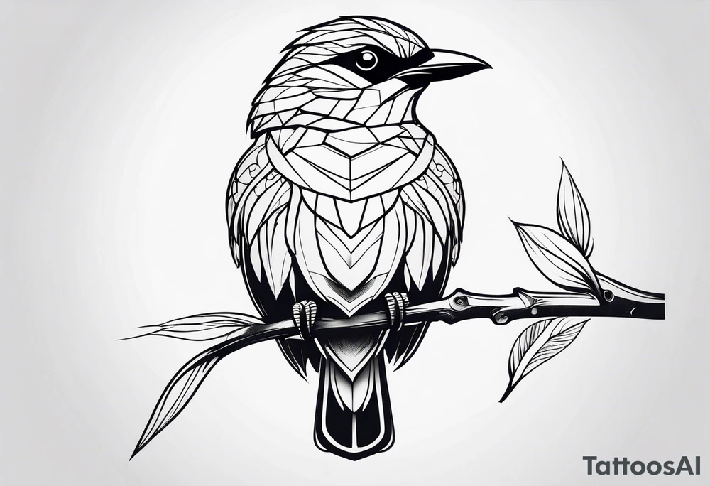 outline drawing of a bird tattoo idea