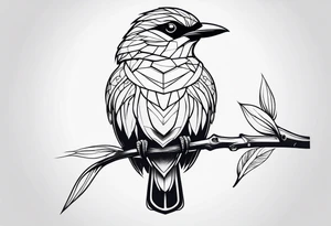 outline drawing of a bird tattoo idea