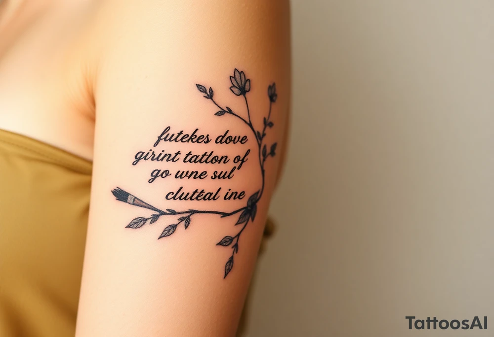 Quotes , paintbrush 
,flowers tattoo idea